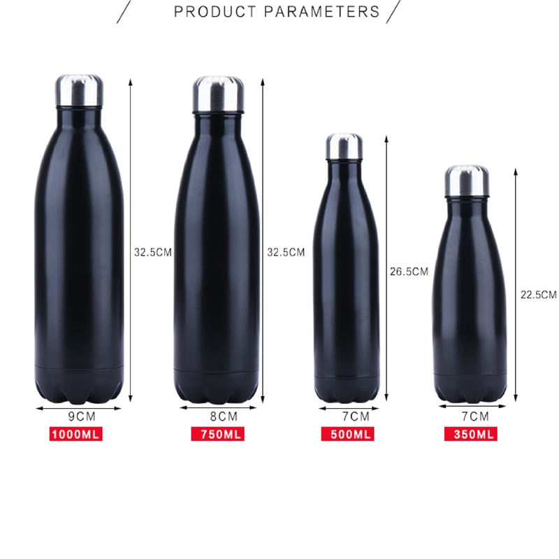 Insulated Stainless Steel Cola Shaped Sports Water Bottles