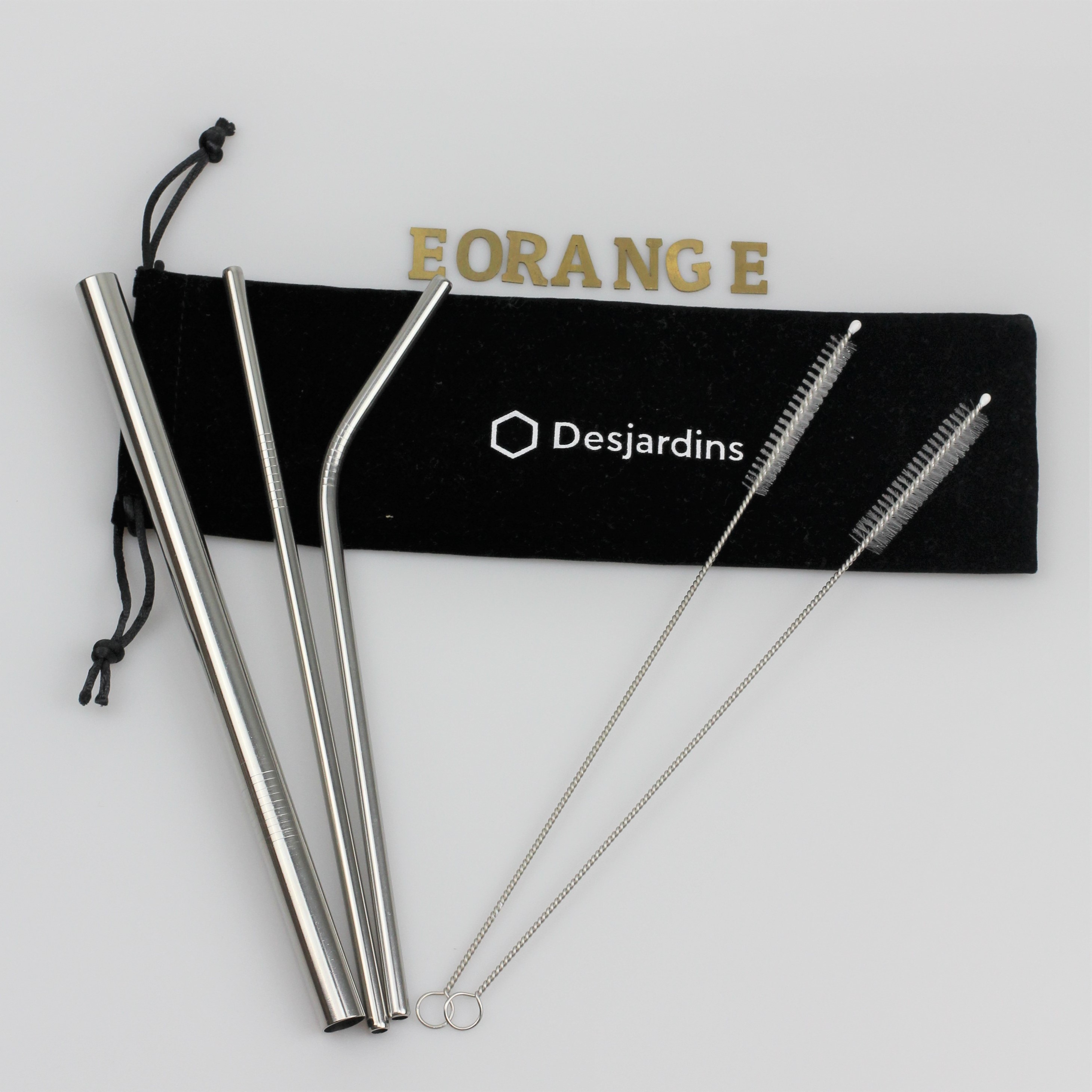 Customise print Reusable Stainless Steel Metal Straw Set logo singapore wholesale bulk eco-freindly