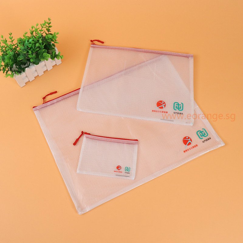 Zippered Vinyl & Mesh Pouches